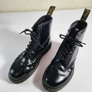 Doc Dr. Martens Boots Women 9/Men 8 Black 1460 W Combat High Top Lace Up
